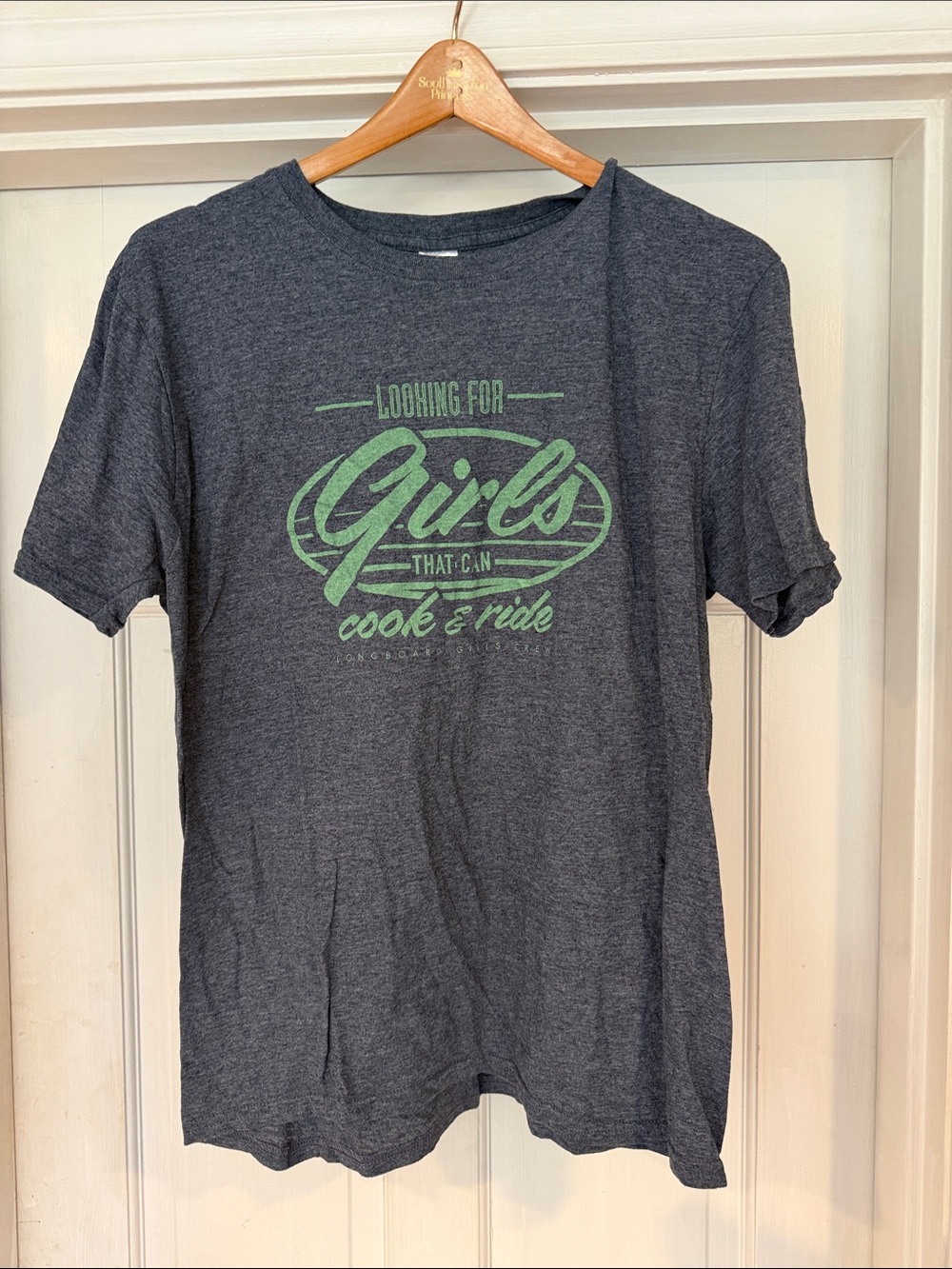 Men's Graphic Tee - Dark Heather Gray with Green Print
